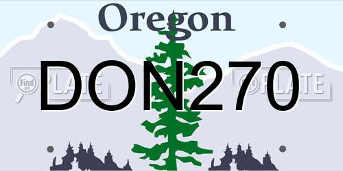 DON270 Oregon License Plate