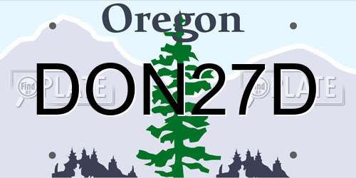 DON27D Oregon License Plate