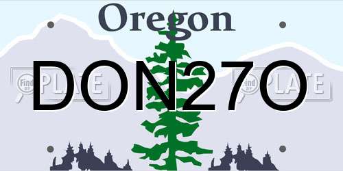 DON27O Oregon License Plate