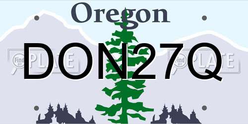 DON27Q Oregon License Plate