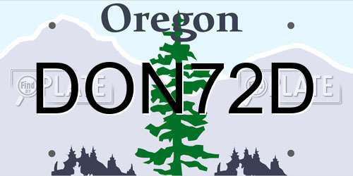 DON72D Oregon License Plate