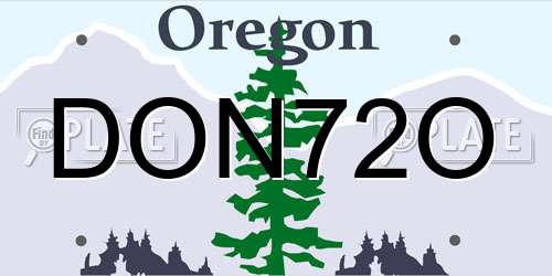 DON72O Oregon License Plate