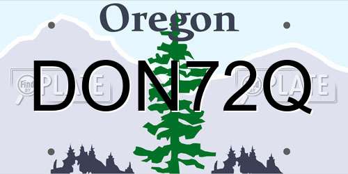 DON72Q Oregon License Plate