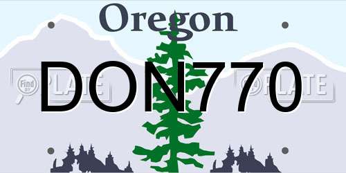 DON770 Oregon License Plate