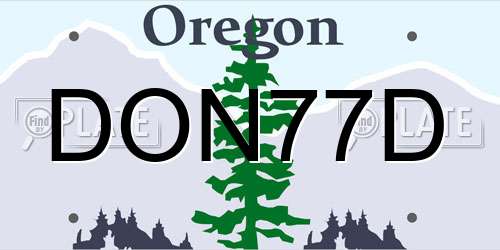 DON77D Oregon License Plate
