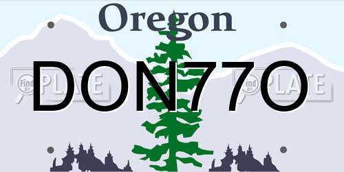 DON77O Oregon License Plate