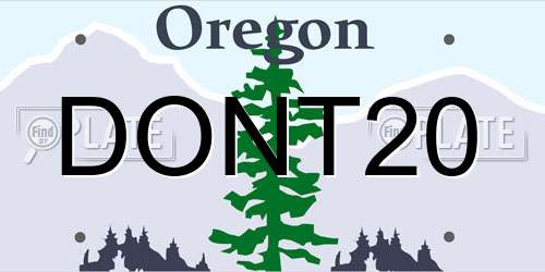 DONT20 Oregon License Plate