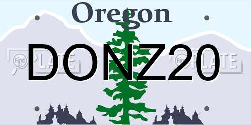 DONZ20 Oregon License Plate