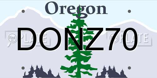 DONZ70 Oregon License Plate