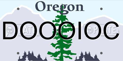 DOOOIOC Oregon License Plate