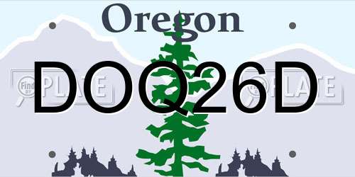 DOQ26D Oregon License Plate