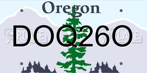 DOQ26O Oregon License Plate