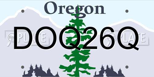 DOQ26Q Oregon License Plate