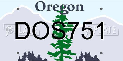 DOS751 Oregon License Plate