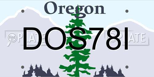 DOS78I Oregon License Plate