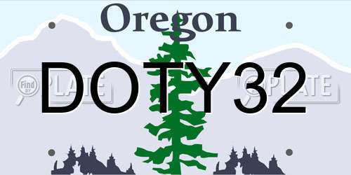 DOTY32 Oregon License Plate