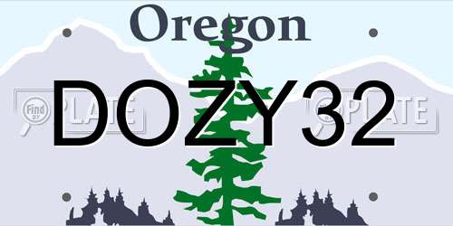DOZY32 Oregon License Plate