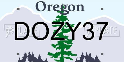 DOZY37 Oregon License Plate