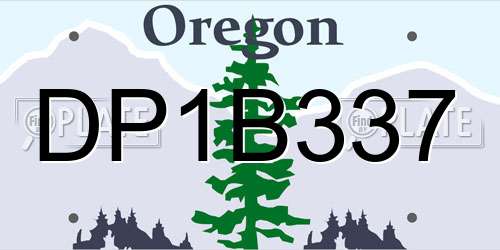 DP1B337 Oregon License Plate