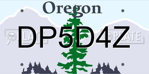 DP5D4Z Oregon License Plate
