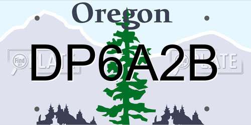 DP6A2B Oregon License Plate