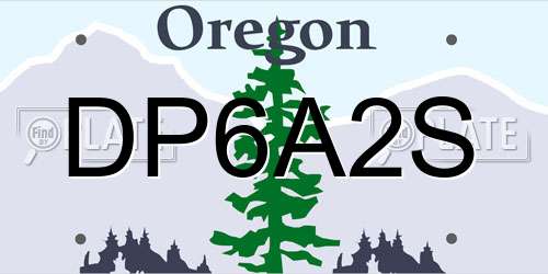 DP6A2S Oregon License Plate