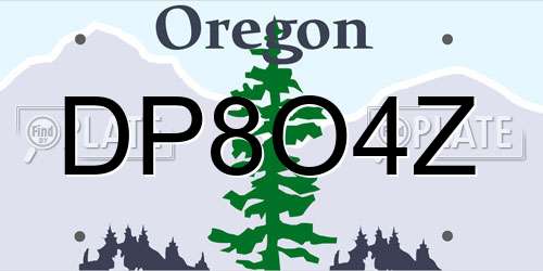 DP8O4Z Oregon License Plate