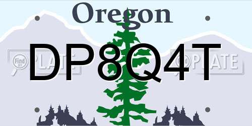 DP8Q4T Oregon License Plate