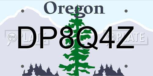 DP8Q4Z Oregon License Plate