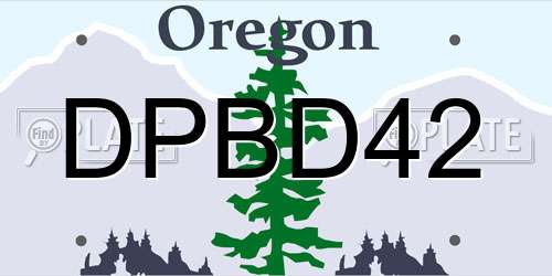 DPBD42 Oregon License Plate