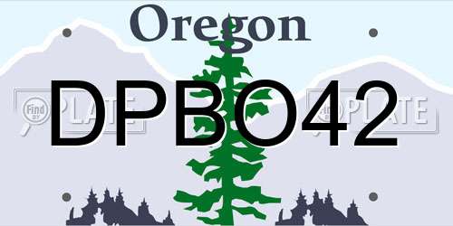 DPBO42 Oregon License Plate