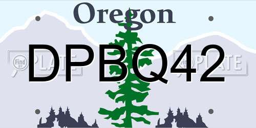 DPBQ42 Oregon License Plate
