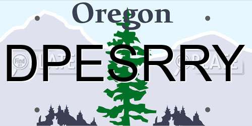 DPESRRY Oregon License Plate