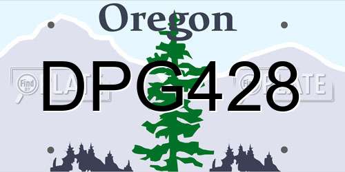DPG428 Oregon License Plate
