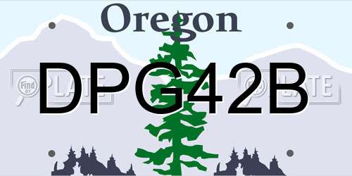 DPG42B Oregon License Plate