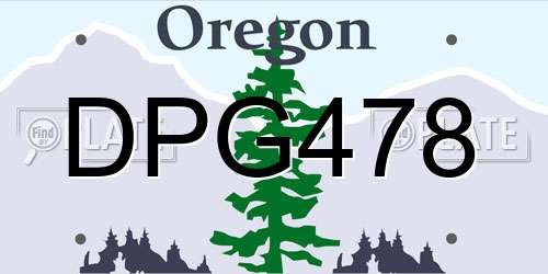 DPG478 Oregon License Plate