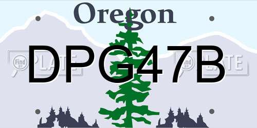 DPG47B Oregon License Plate