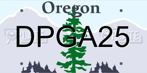 DPGA25 Oregon License Plate