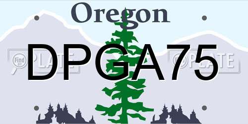 DPGA75 Oregon License Plate