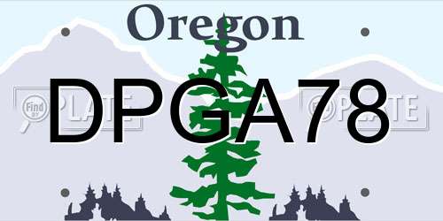 DPGA78 Oregon License Plate