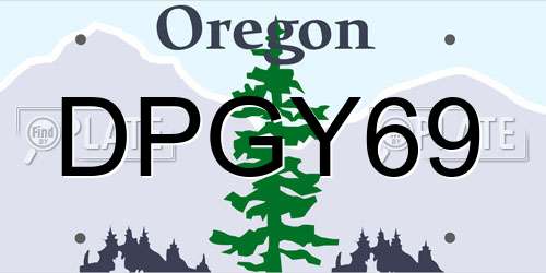 DPGY69 Oregon License Plate