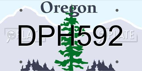 DPH592 Oregon License Plate
