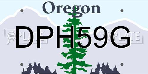 DPH59G Oregon License Plate