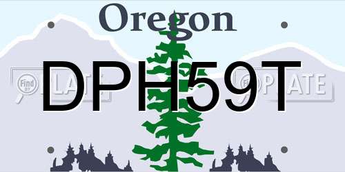 DPH59T Oregon License Plate