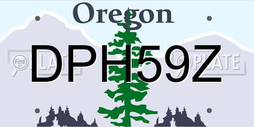 DPH59Z Oregon License Plate