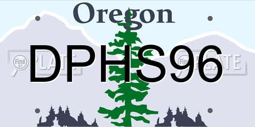 DPHS96 Oregon License Plate