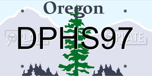 DPHS97 Oregon License Plate