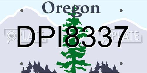 DPI8337 Oregon License Plate