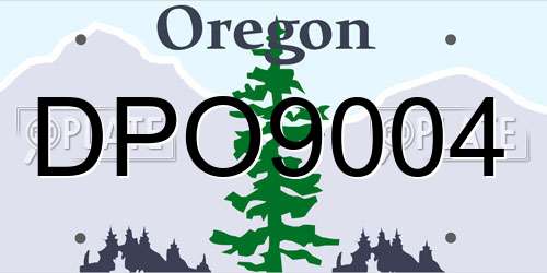 DPO9004 Oregon License Plate
