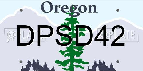DPSD42 Oregon License Plate